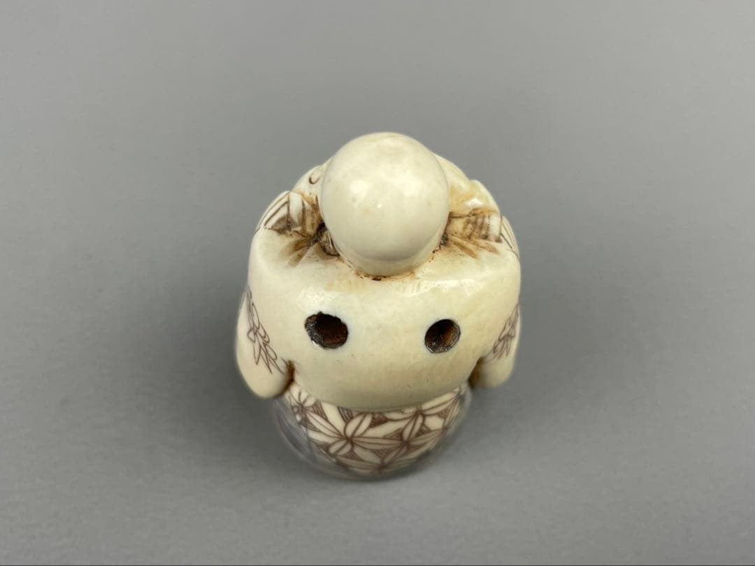 時代根付 極上細密彫り白材 マンモス牙製 作家物 中国美術 寿老人 仙人 七福神
