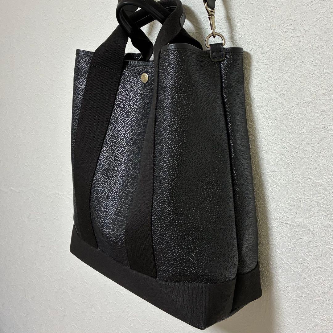 美品✨トプカピ スコッチグレイン ネオレザー 縦型 Aバッグ ショルダー付き L