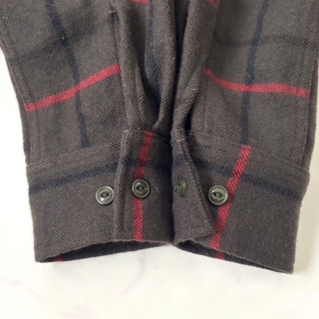【美品】マディソンブルー ハンプトン チェック シャツジャケット 裏地シルク S