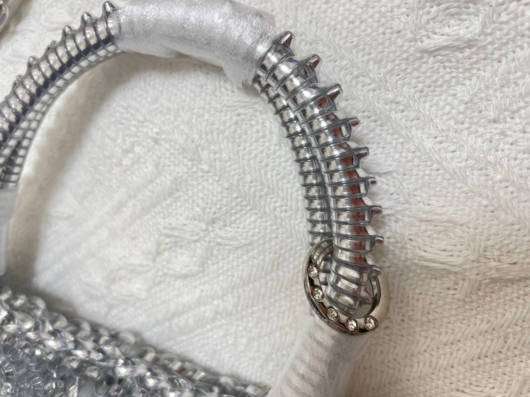 アンテプリマ風 ビーズ ワイヤーバッグ　ショルダーバッグ　新品未使用 シルバー