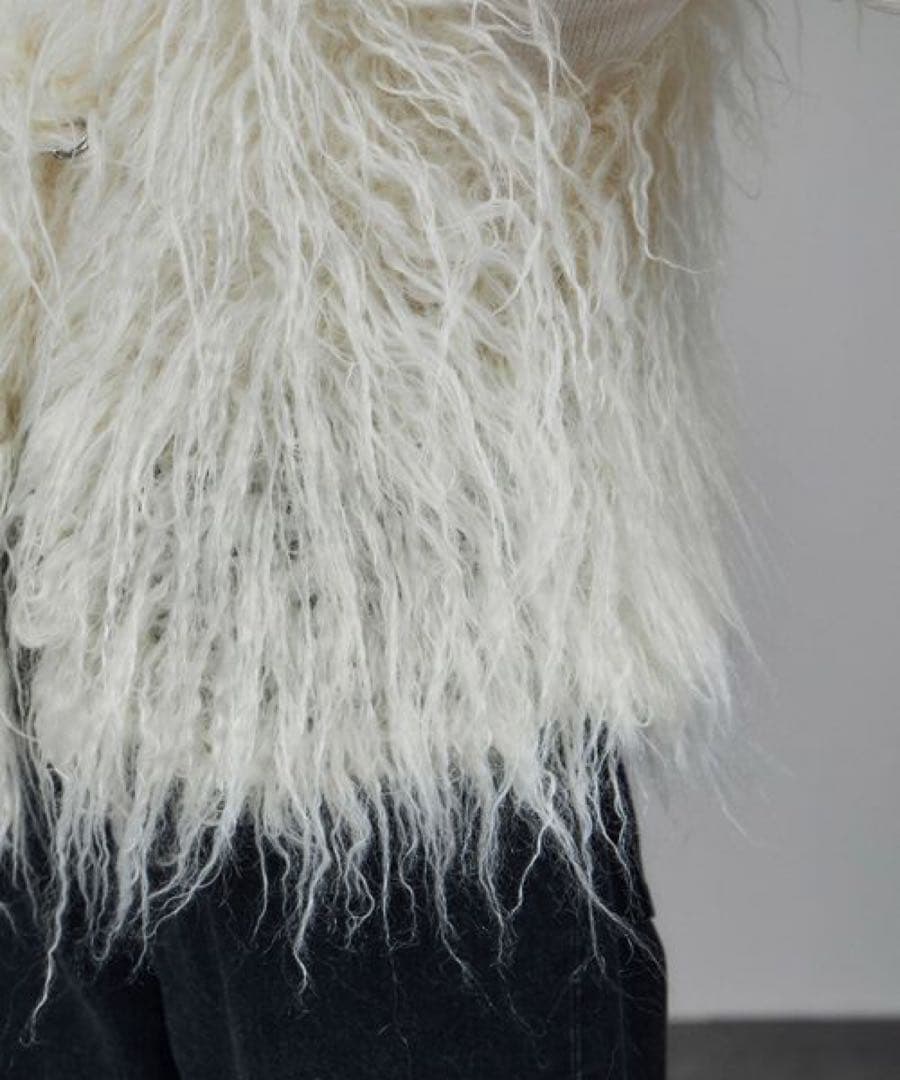 SALON adam et rope’ モヘヤロングシャギーハンドニットベスト