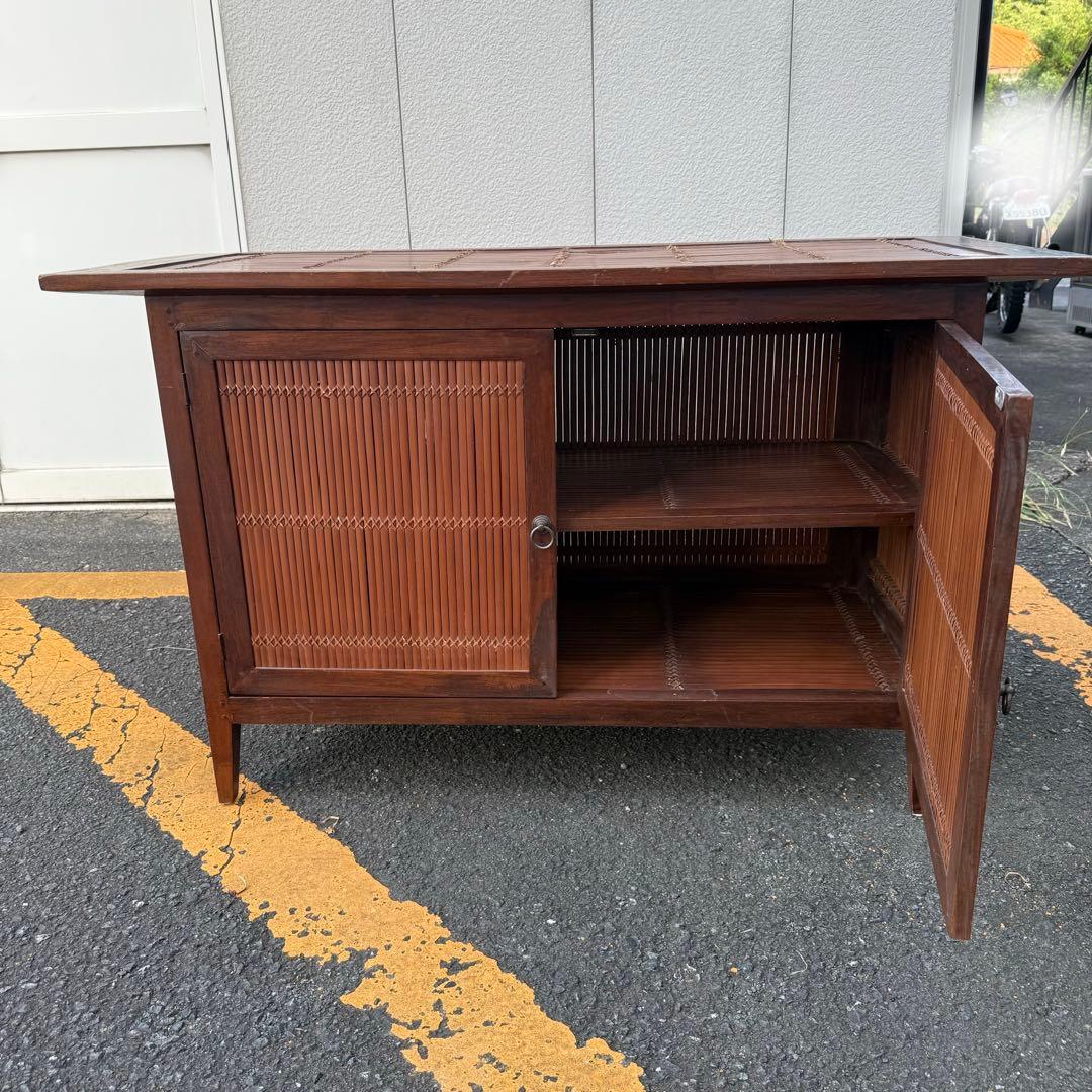 希少⁉️バンブー キャビネット 竹製 サイドボード アジアンテイスト 家具 すだれ