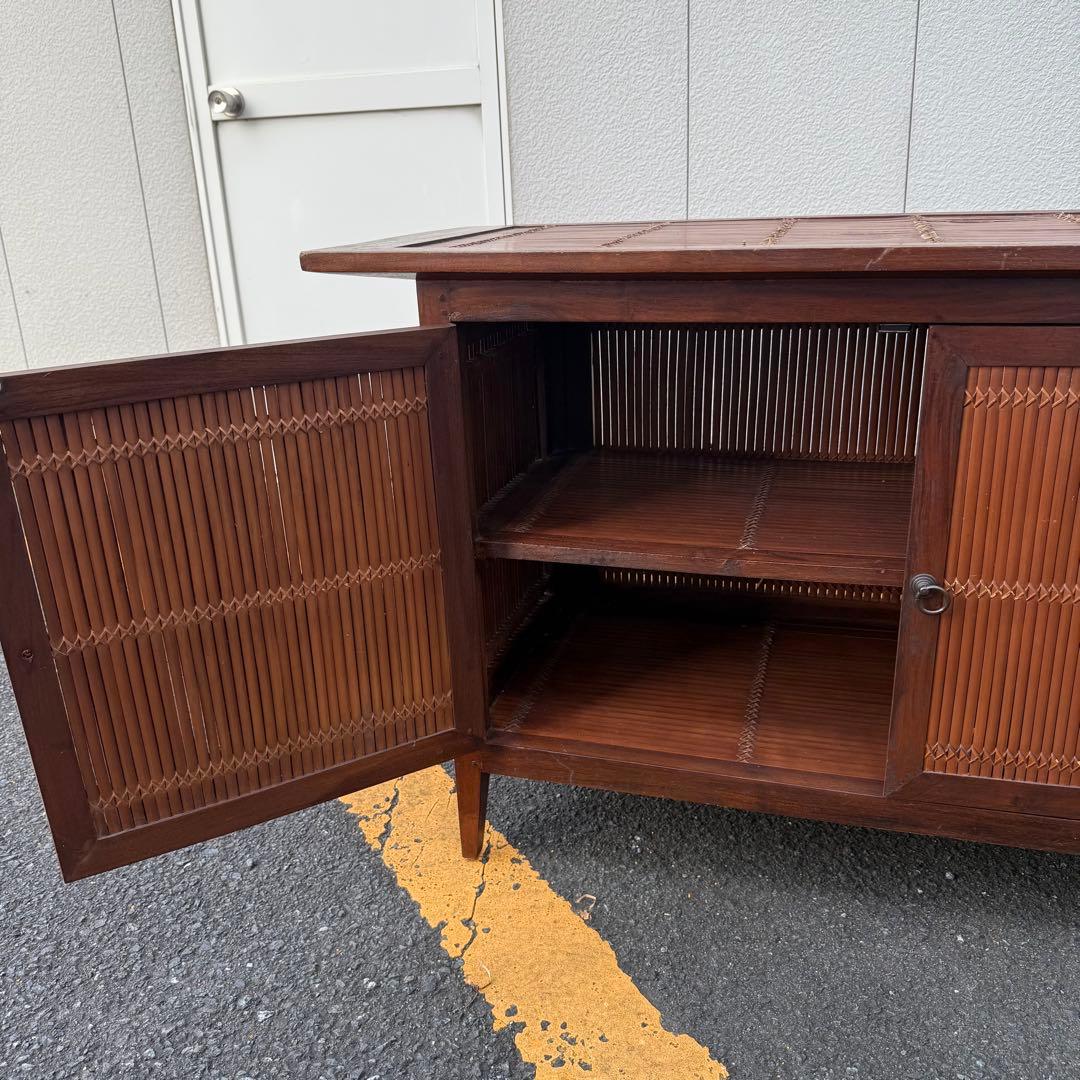 希少⁉️バンブー キャビネット 竹製 サイドボード アジアンテイスト 家具 すだれ