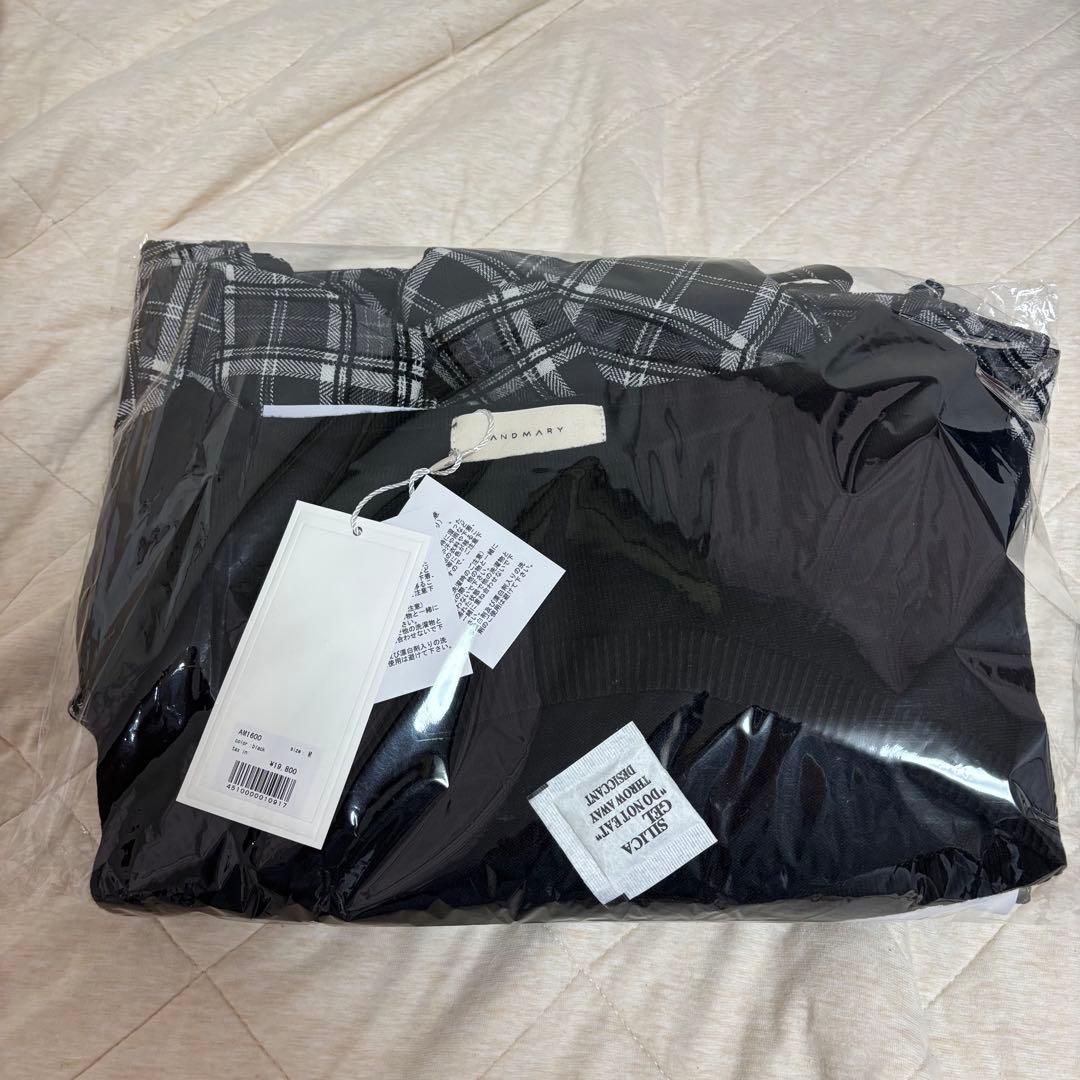 andmary Juni check dress black Mサイズ