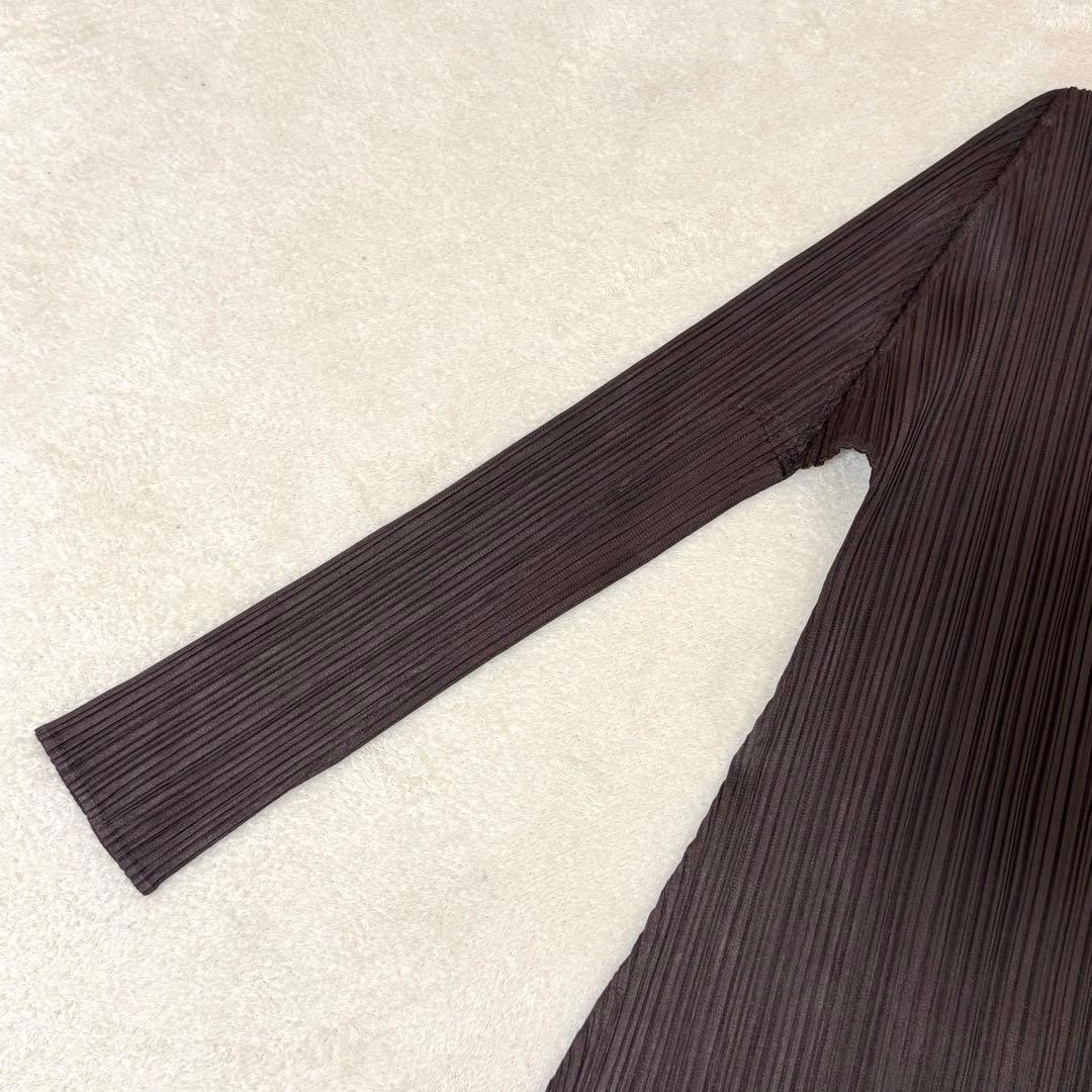 極美品✨PLEATS PLEASE プリーツ　ブラウン　チュニック　Lサイズ