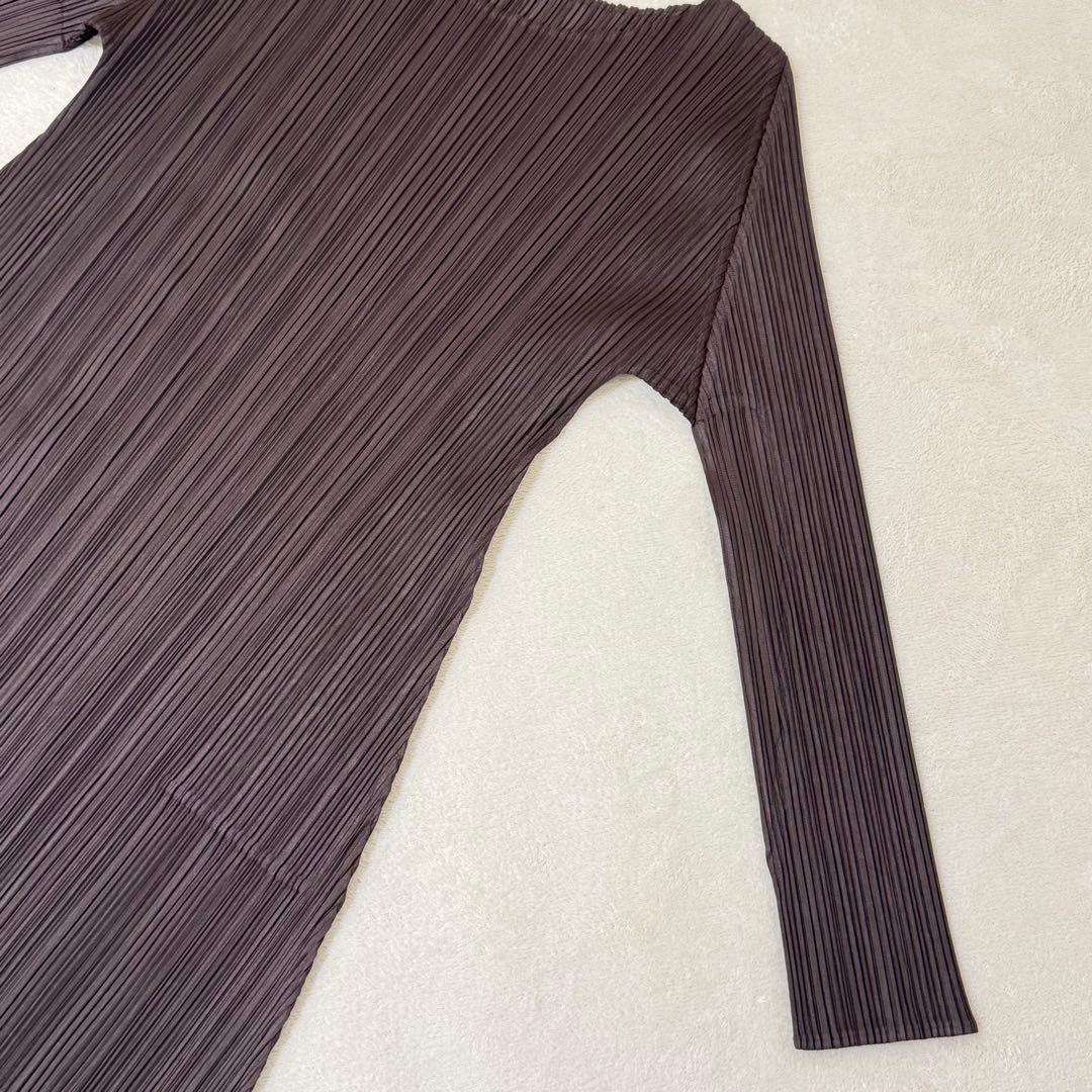 極美品✨PLEATS PLEASE プリーツ　ブラウン　チュニック　Lサイズ