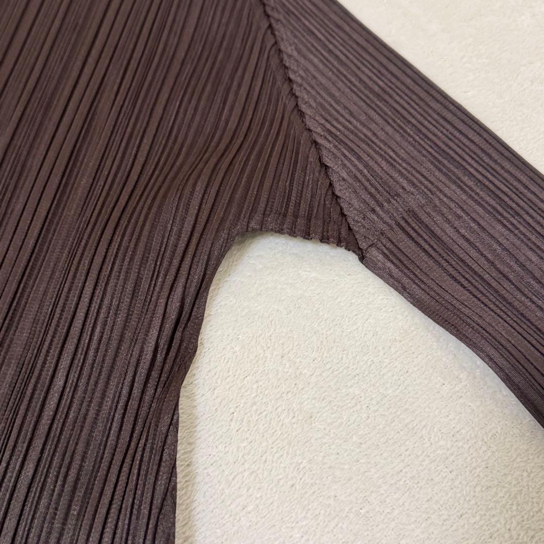 極美品✨PLEATS PLEASE プリーツ　ブラウン　チュニック　Lサイズ