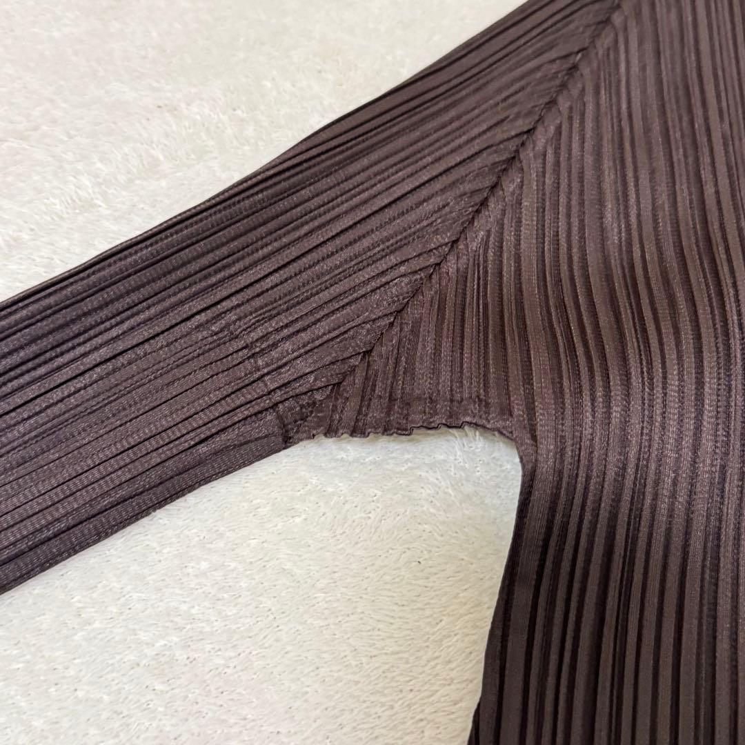 極美品✨PLEATS PLEASE プリーツ　ブラウン　チュニック　Lサイズ