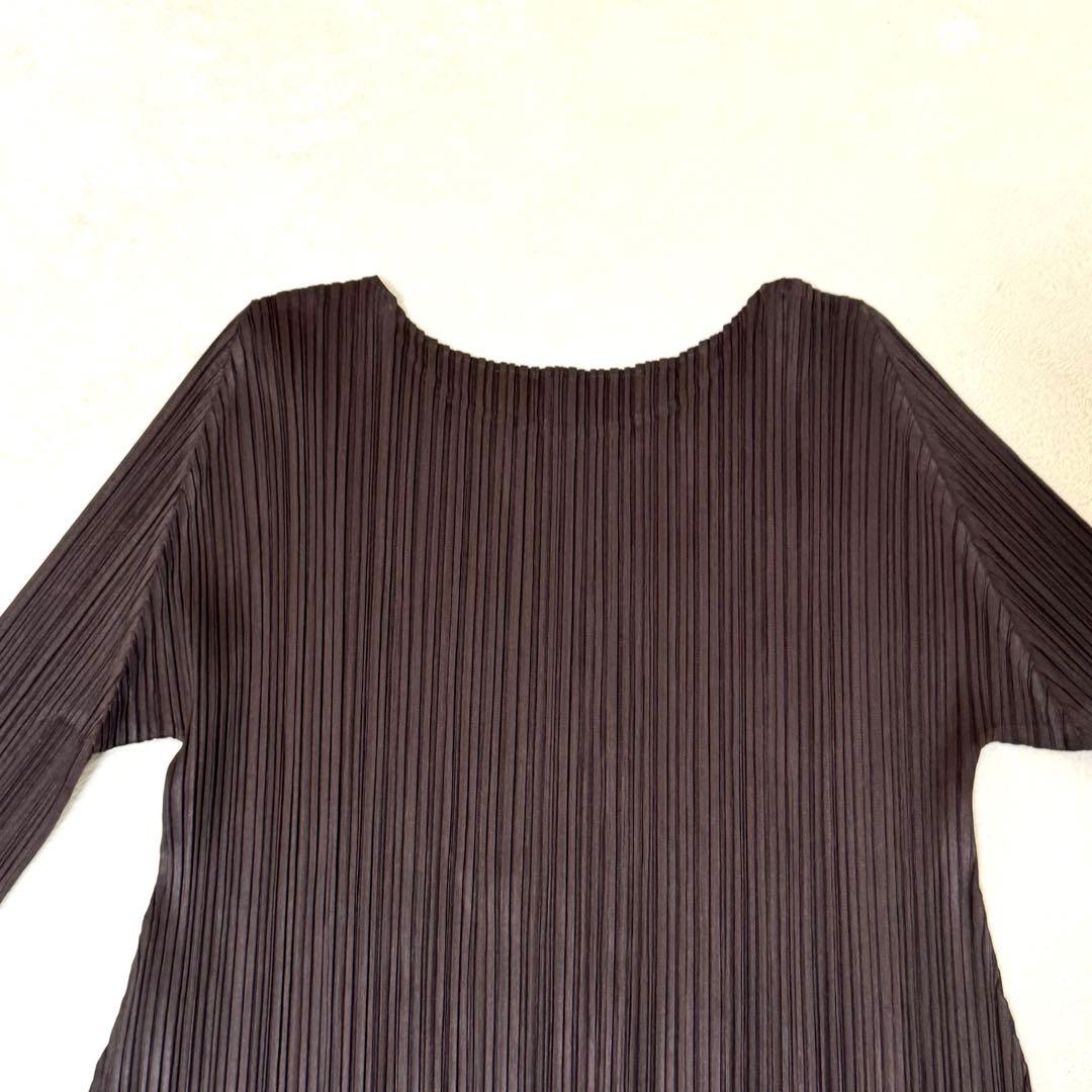 極美品✨PLEATS PLEASE プリーツ　ブラウン　チュニック　Lサイズ