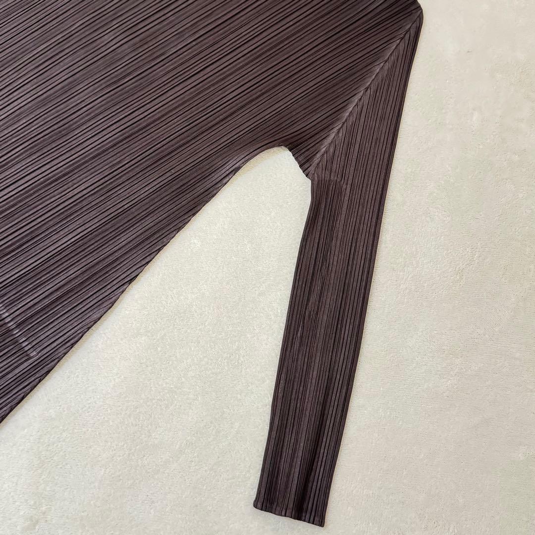 極美品✨PLEATS PLEASE プリーツ　ブラウン　チュニック　Lサイズ