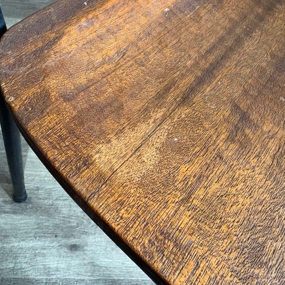 ヴィンテージチェア　古材×パイプ　リメイク　子供椅子　学校椅子　黒