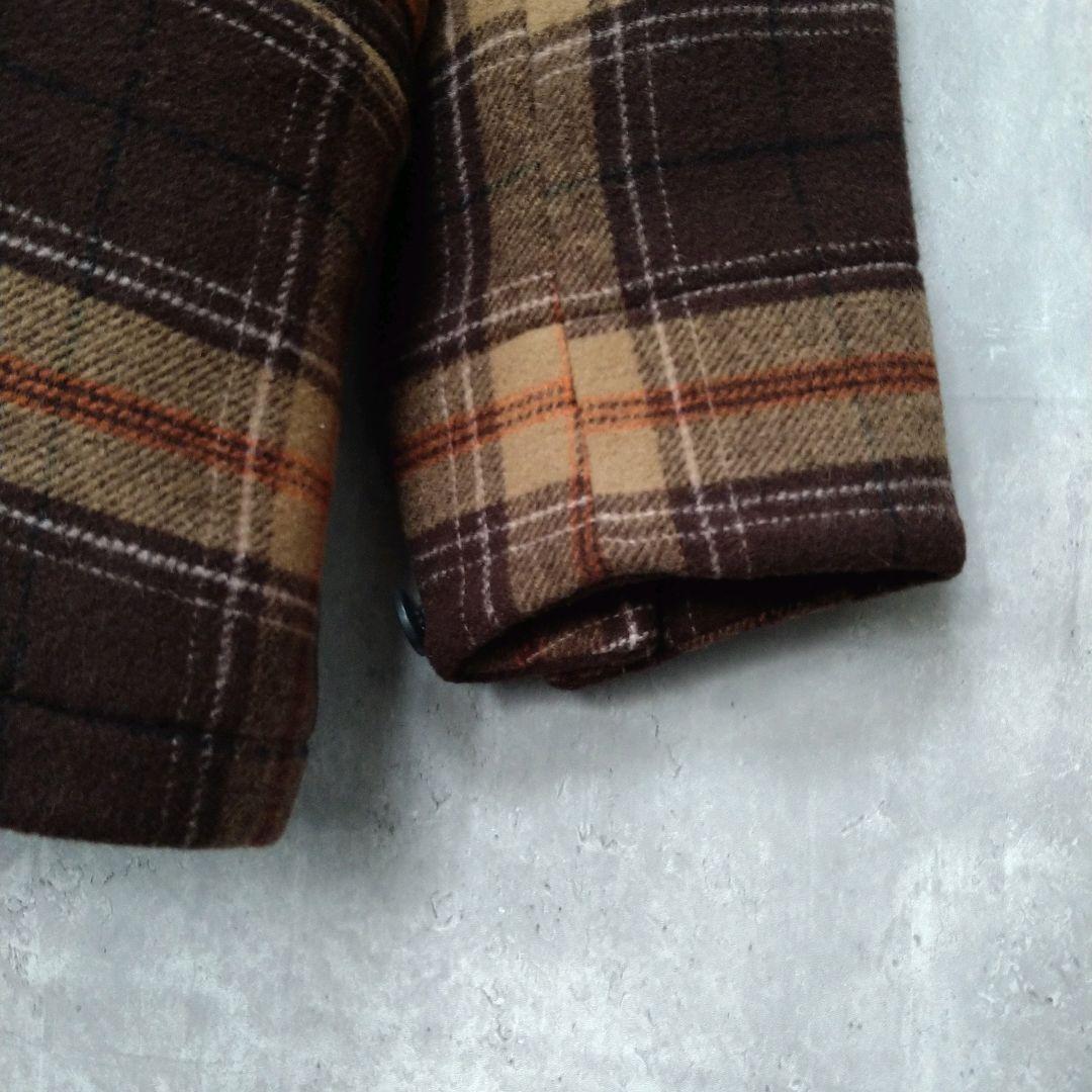 【未使用】WOOLRICH チェック柄 ウール ピーコート 90s 00s