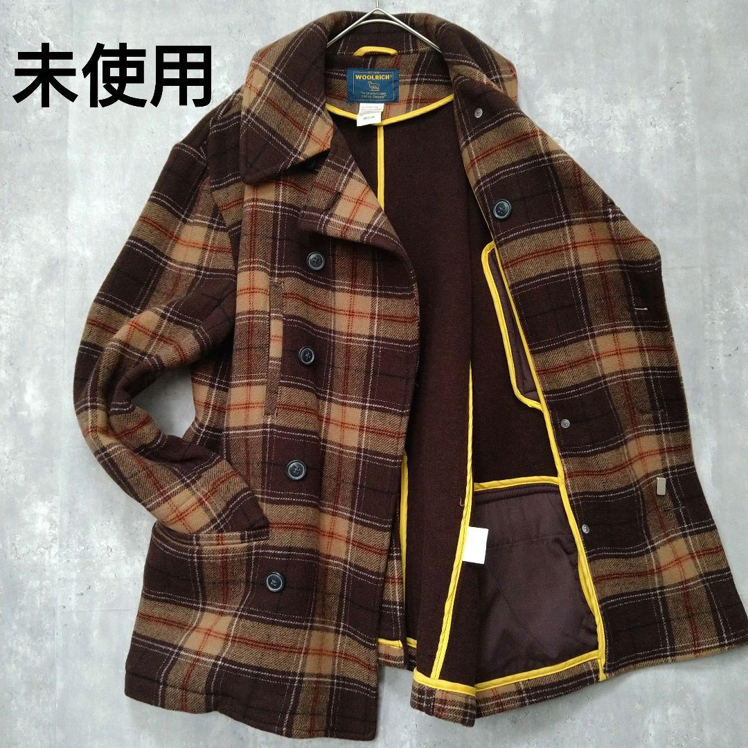 【未使用】WOOLRICH チェック柄 ウール ピーコート 90s 00s