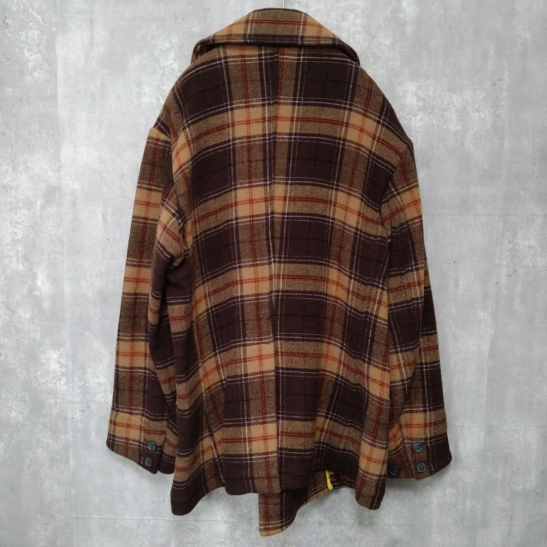 【未使用】WOOLRICH チェック柄 ウール ピーコート 90s 00s