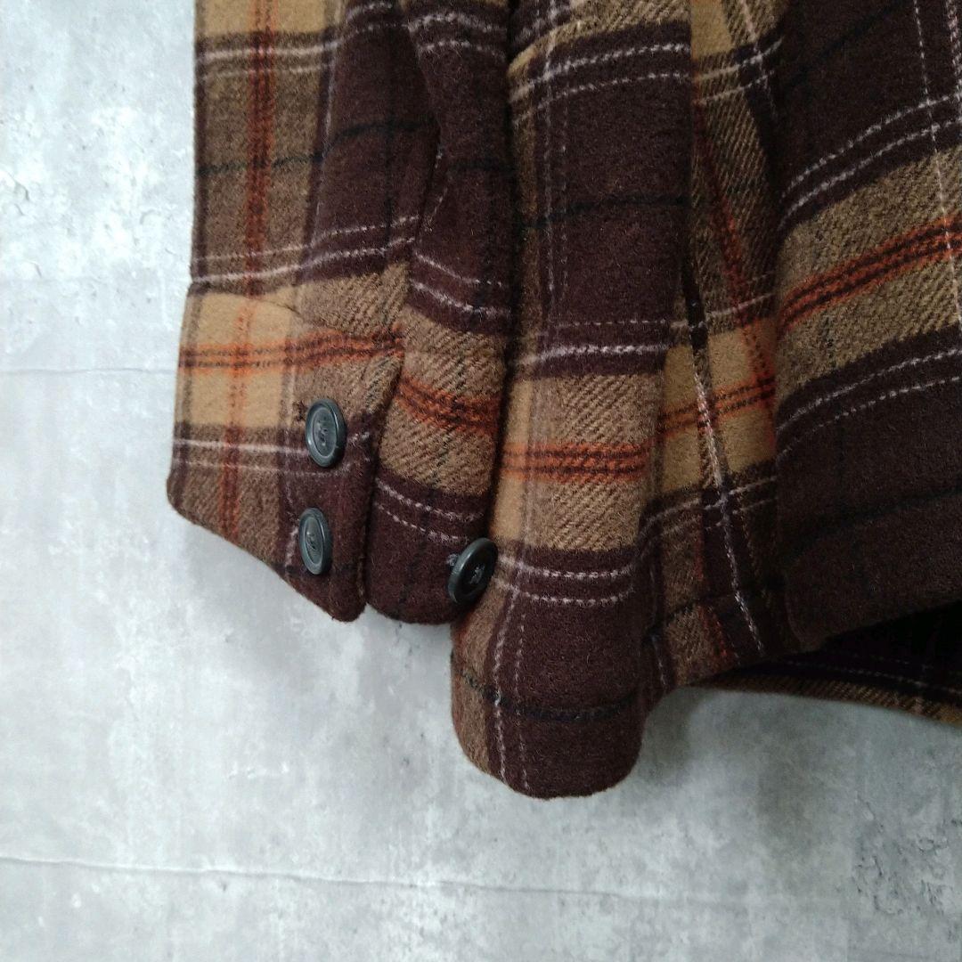 【未使用】WOOLRICH チェック柄 ウール ピーコート 90s 00s