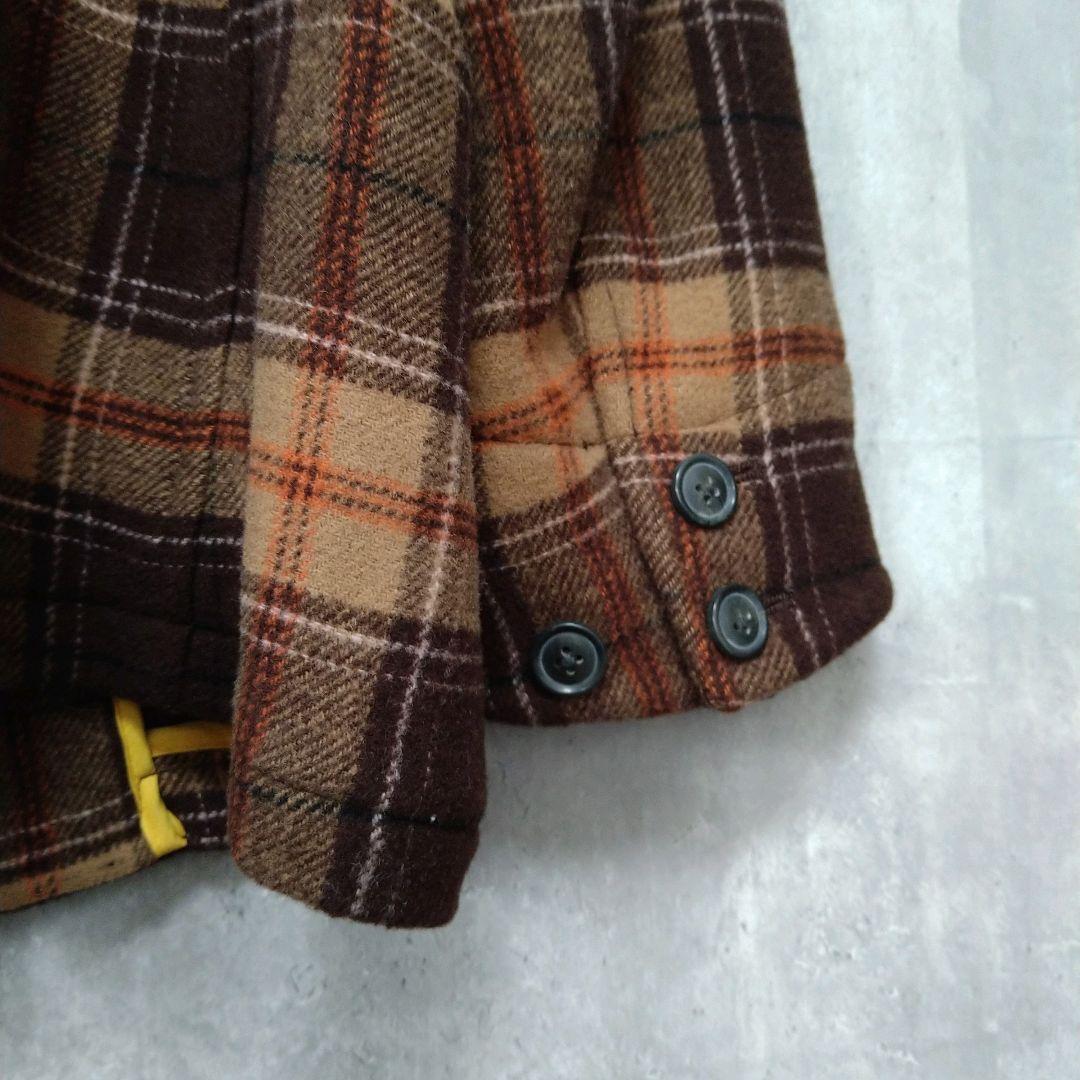 【未使用】WOOLRICH チェック柄 ウール ピーコート 90s 00s
