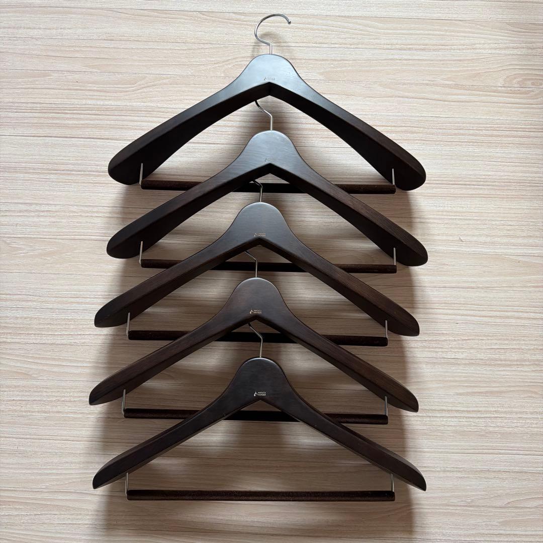 NAKATA HANGER SET-01 木製メンズスーツハンガー ５本組