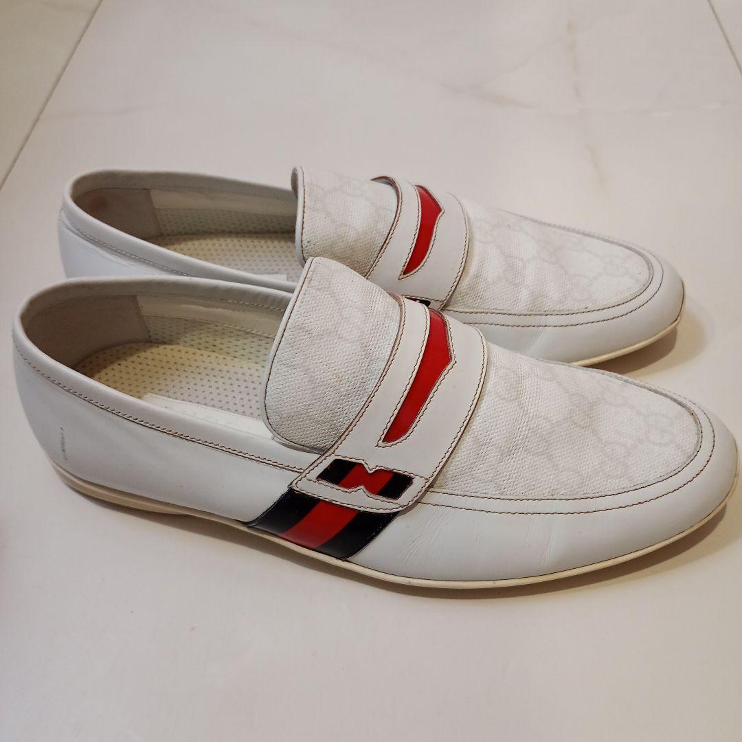 【美品】GUCCI　ローファー　スリッポン　GG柄　レザー　シェリーライン