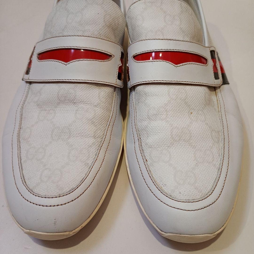 【美品】GUCCI　ローファー　スリッポン　GG柄　レザー　シェリーライン