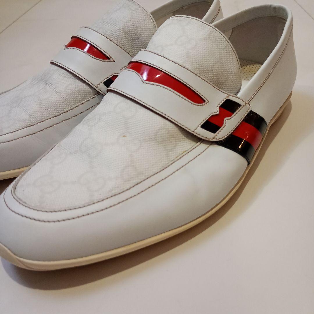 【美品】GUCCI　ローファー　スリッポン　GG柄　レザー　シェリーライン