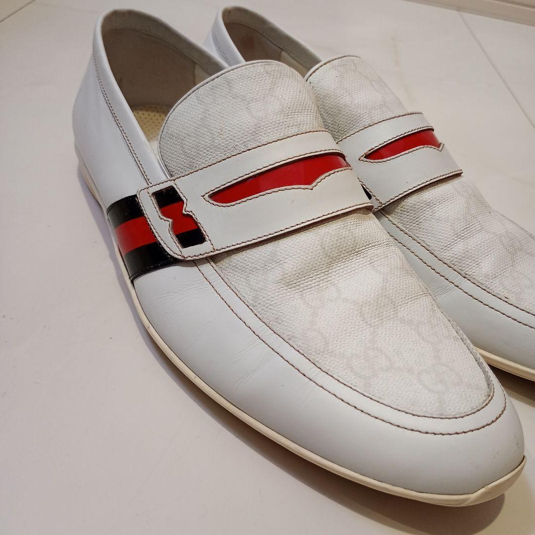 【美品】GUCCI　ローファー　スリッポン　GG柄　レザー　シェリーライン