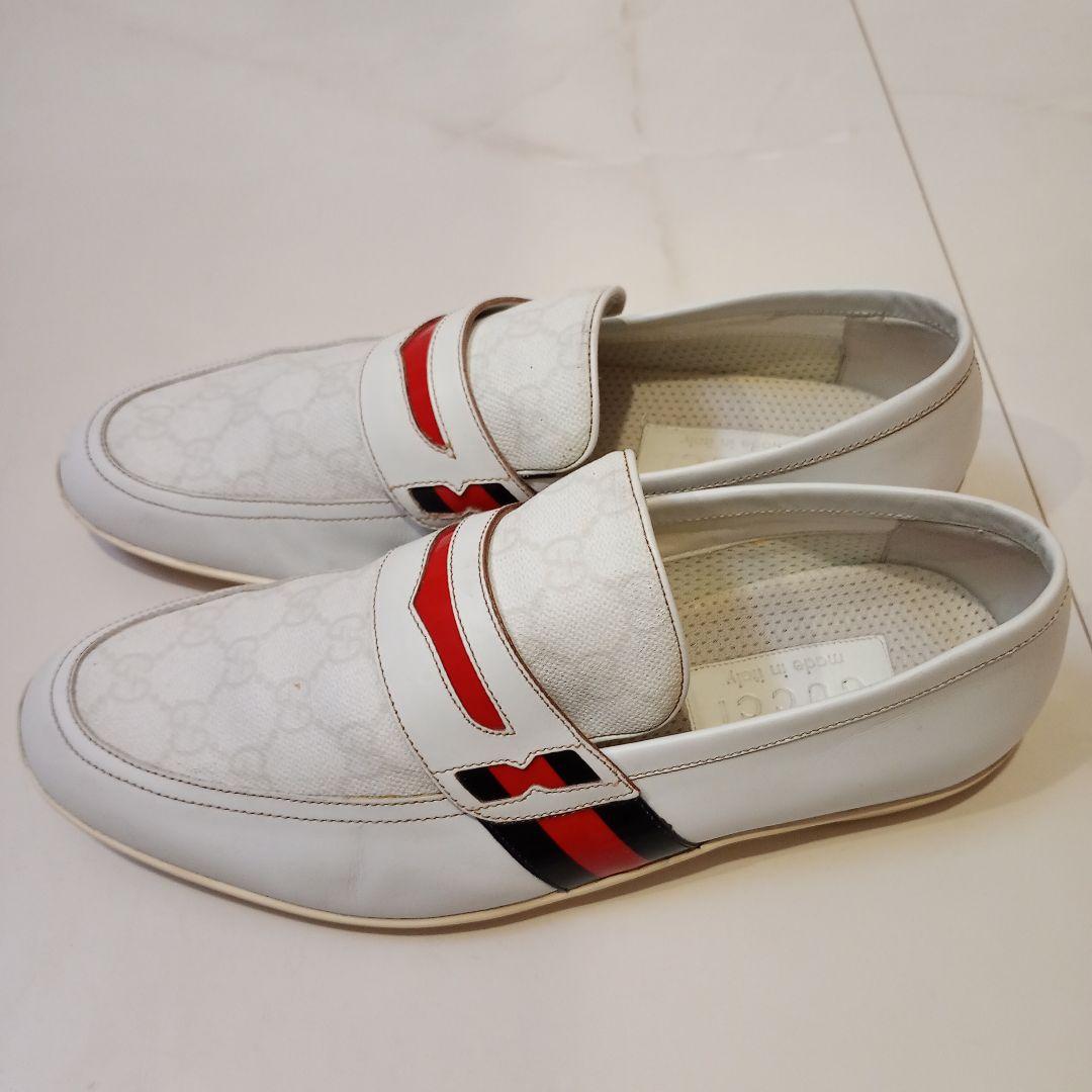 【美品】GUCCI　ローファー　スリッポン　GG柄　レザー　シェリーライン