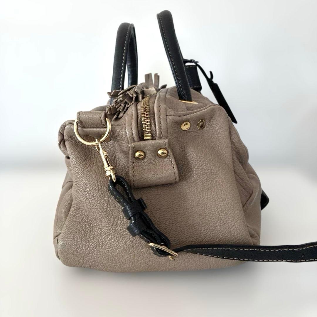 美品　PotioR 2wayレザーバッグ　羊革　本革　ショルダーバッグ