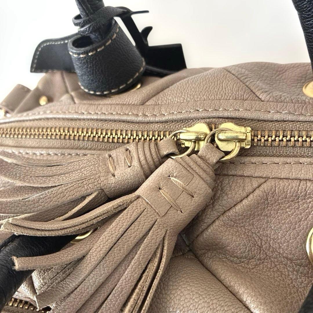 美品　PotioR 2wayレザーバッグ　羊革　本革　ショルダーバッグ