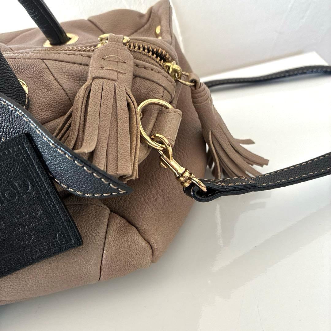 美品　PotioR 2wayレザーバッグ　羊革　本革　ショルダーバッグ