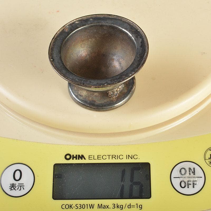 純銀製　神獣三足　線香立て　小さな香炉　重さ約16g　N　6784