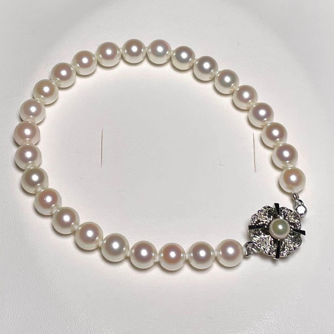 極上 花珠級 あこや真珠 ブレスレット アコヤパール 6.5〜6.8㎜ O614