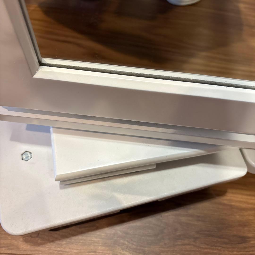 ぽんず　ホワイト スタンドミラー 収納付き　アクセサリーケース　姿見