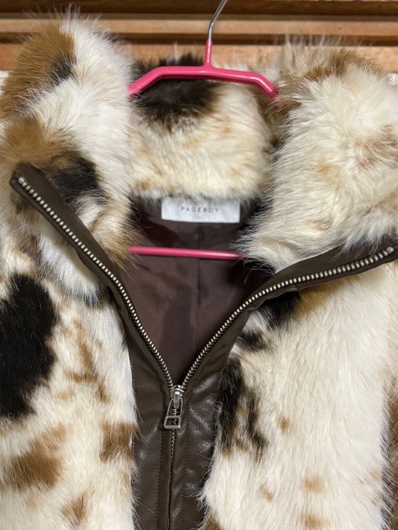 PAGEBOY ZIPUP キャットファーブルゾン ミックス