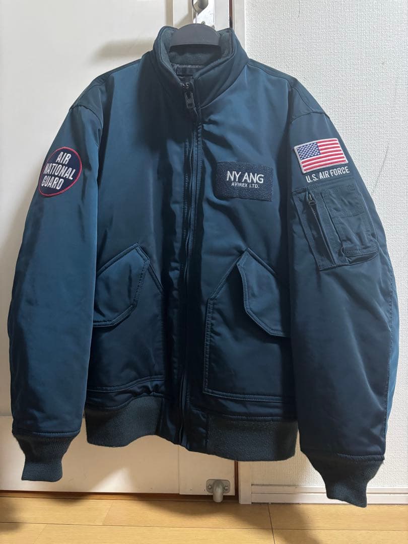 【希少カラー】AVIREX NY ANG フライトジャケット スモーキーネイビー