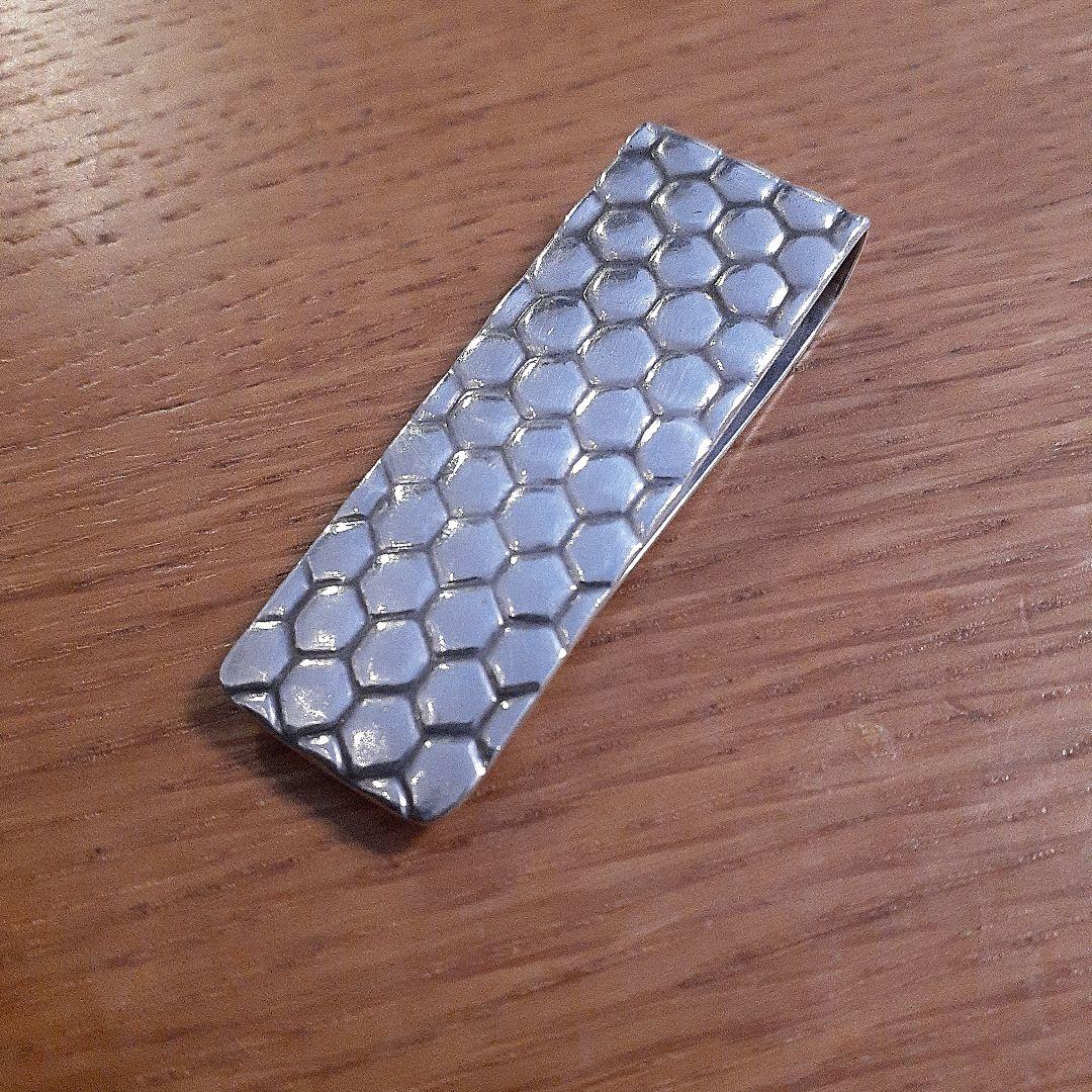 Vintage Tiffany　シルバー　ハニカム型押し マネー クリップ希少品