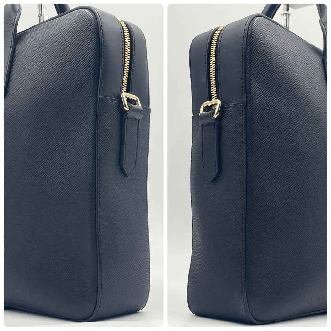 【未使用級】スマイソン パナマ ブリーフケース2way 黒 ビジネス 英国王室