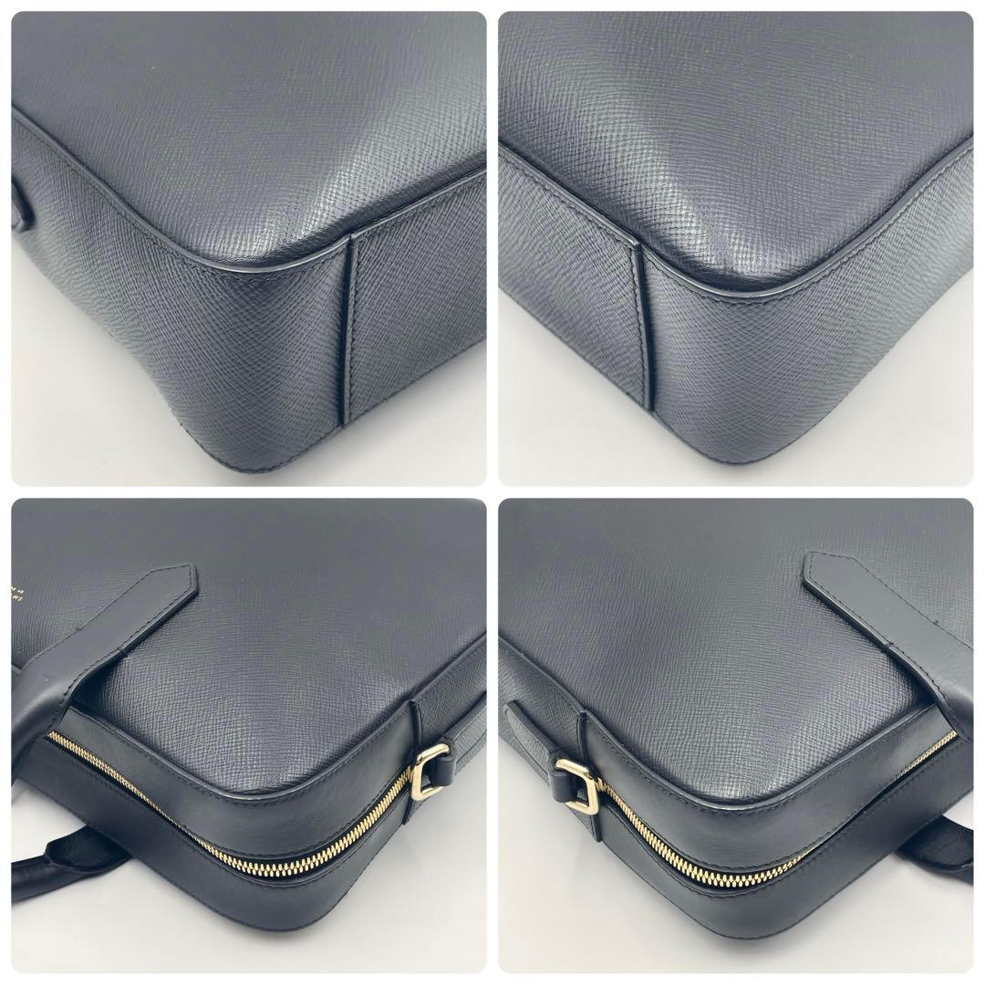 【未使用級】スマイソン パナマ ブリーフケース2way 黒 ビジネス 英国王室