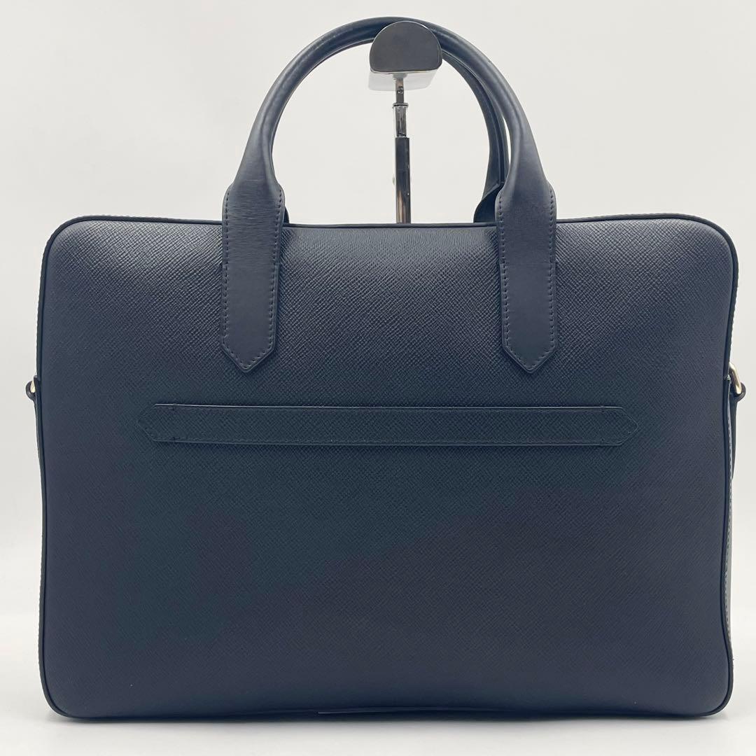 【未使用級】スマイソン パナマ ブリーフケース2way 黒 ビジネス 英国王室