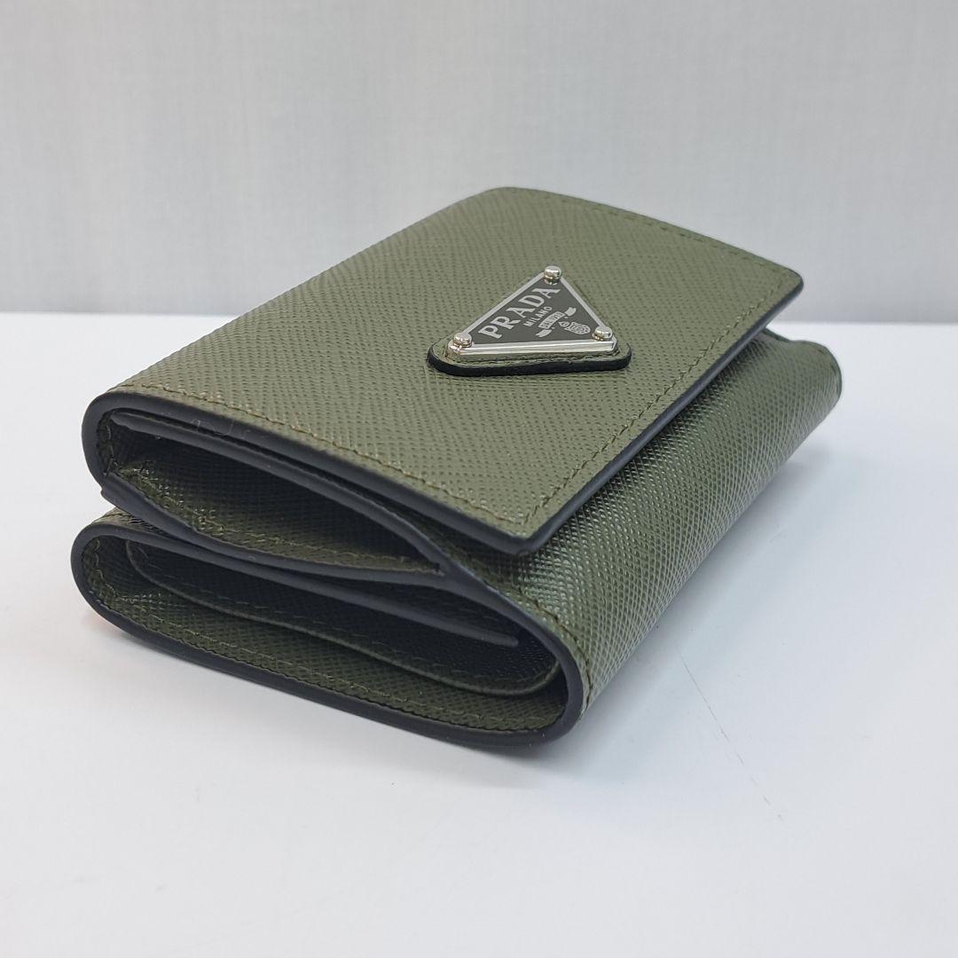 PRADA 三つ折り財布 コンパクトウォレット 2MN042 カーキ