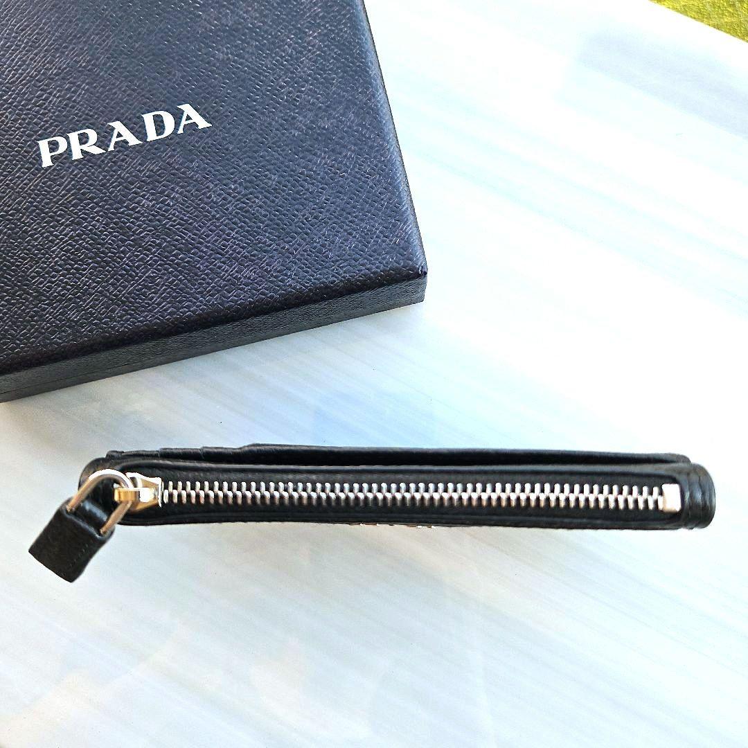 新品PRADAケース2MC084レザーブラックRFIDタグ内蔵カードケース