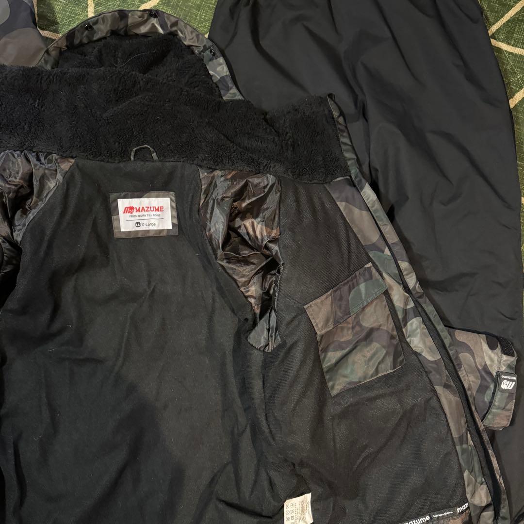 マズメ MAZUME 防寒フィッシングスーツ 上下セット 迷彩柄 XLサイズ