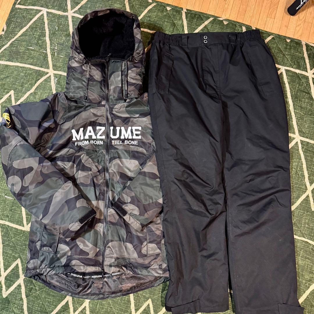 マズメ MAZUME 防寒フィッシングスーツ 上下セット 迷彩柄 XLサイズ