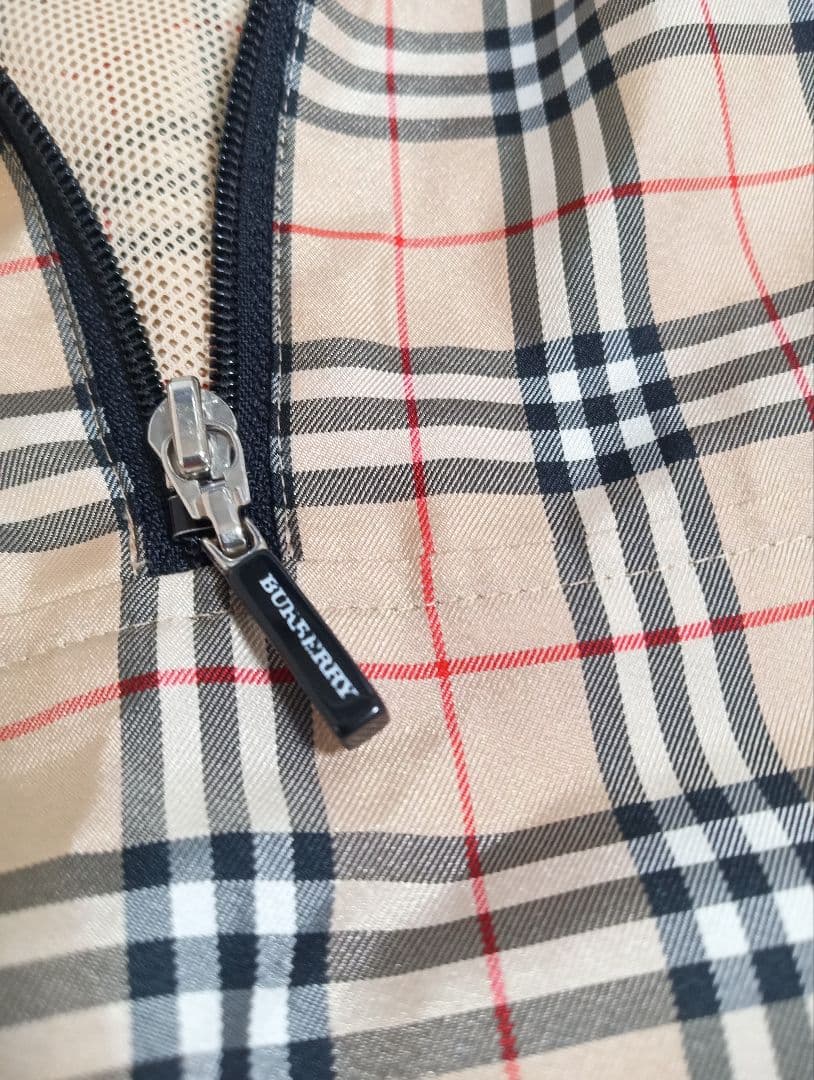 美品　BURBERRY　ハーフジップアップ　ジャケット　ノバチェック　Lサイズ