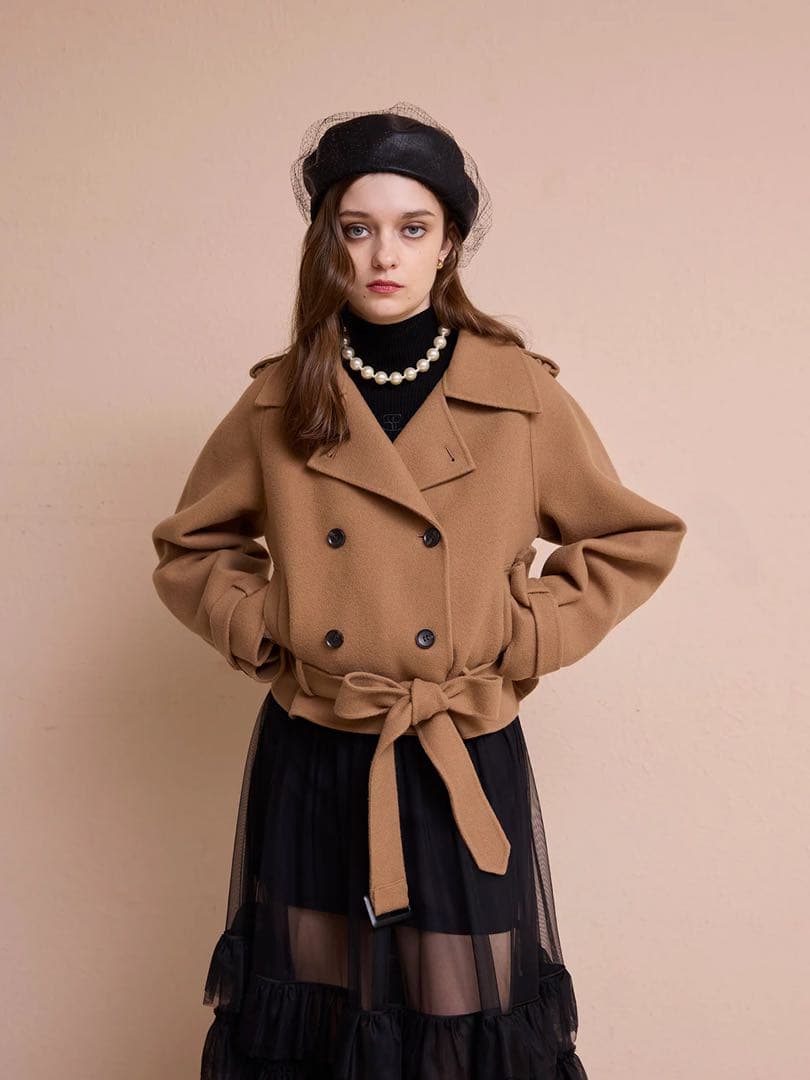 eimy ウールショートトレンチコート