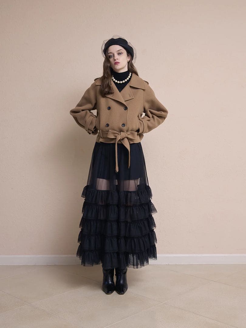 eimy ウールショートトレンチコート