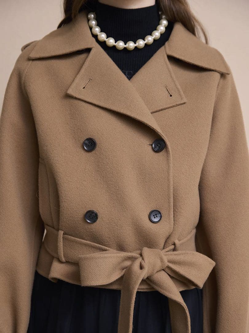 eimy ウールショートトレンチコート