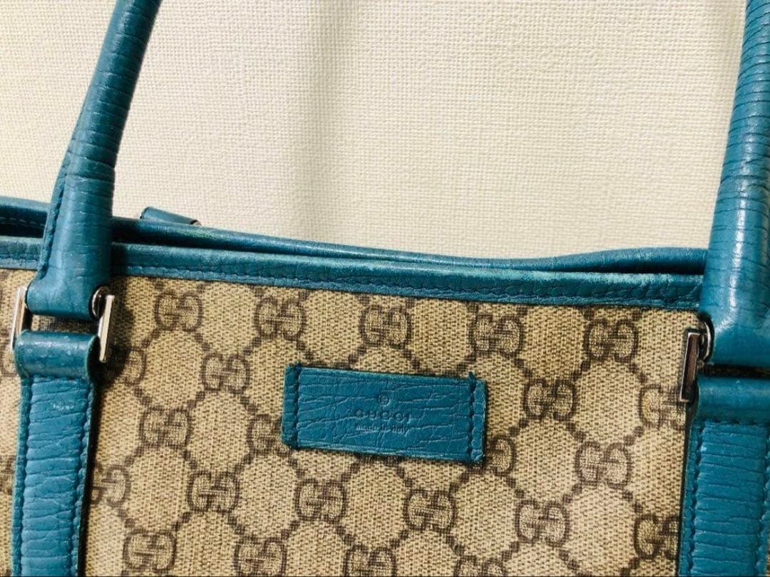Gucci ビジネスバッグ ベージュ/青 収納袋付き