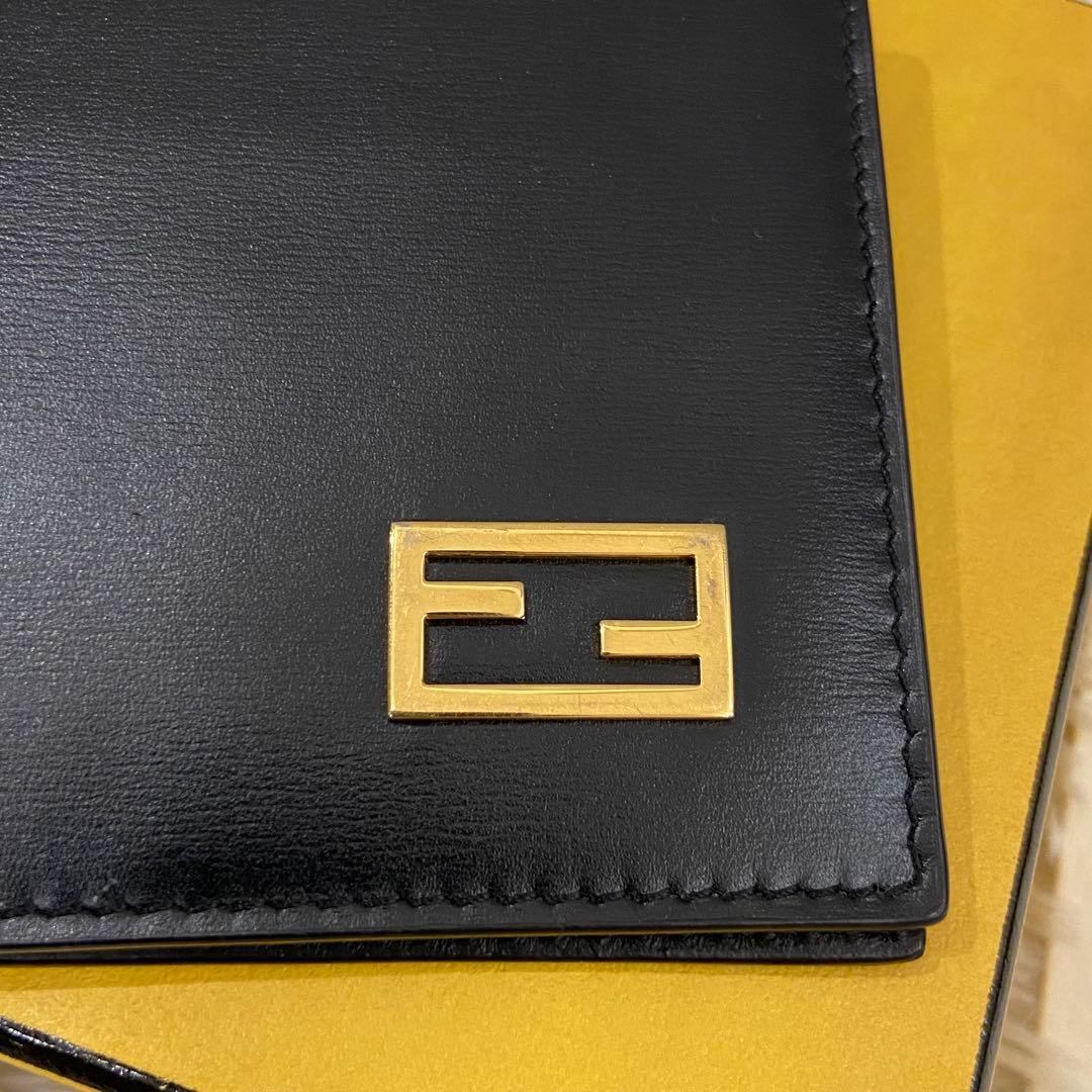 ⭐️未使用級⭐️　FENDI　FFロゴ　マネークリップ　折り財布　ブラック　レザー