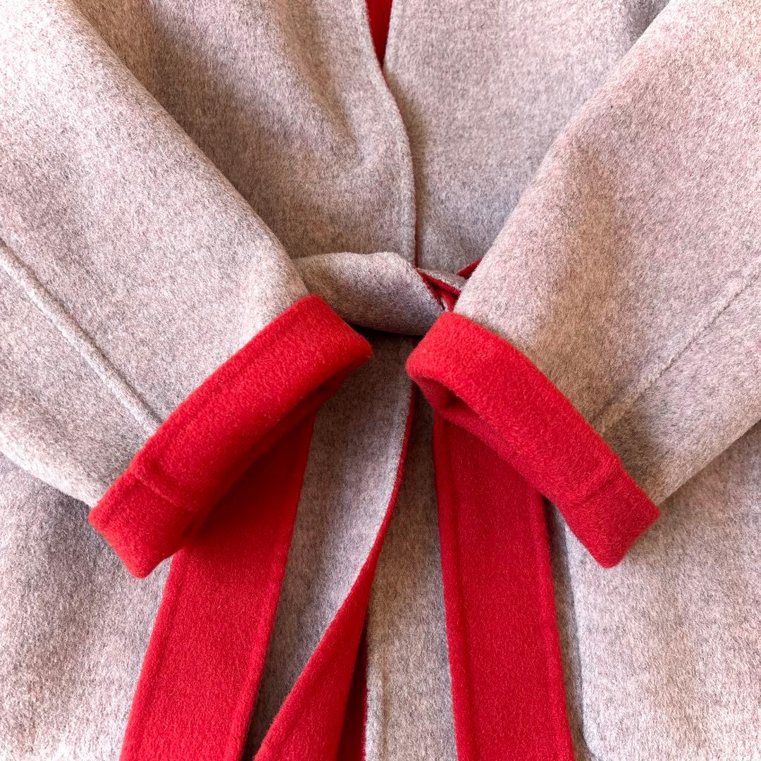 美品 ジュエルチェンジズ UA ウール リバーシブル ノーカラー リバーコート