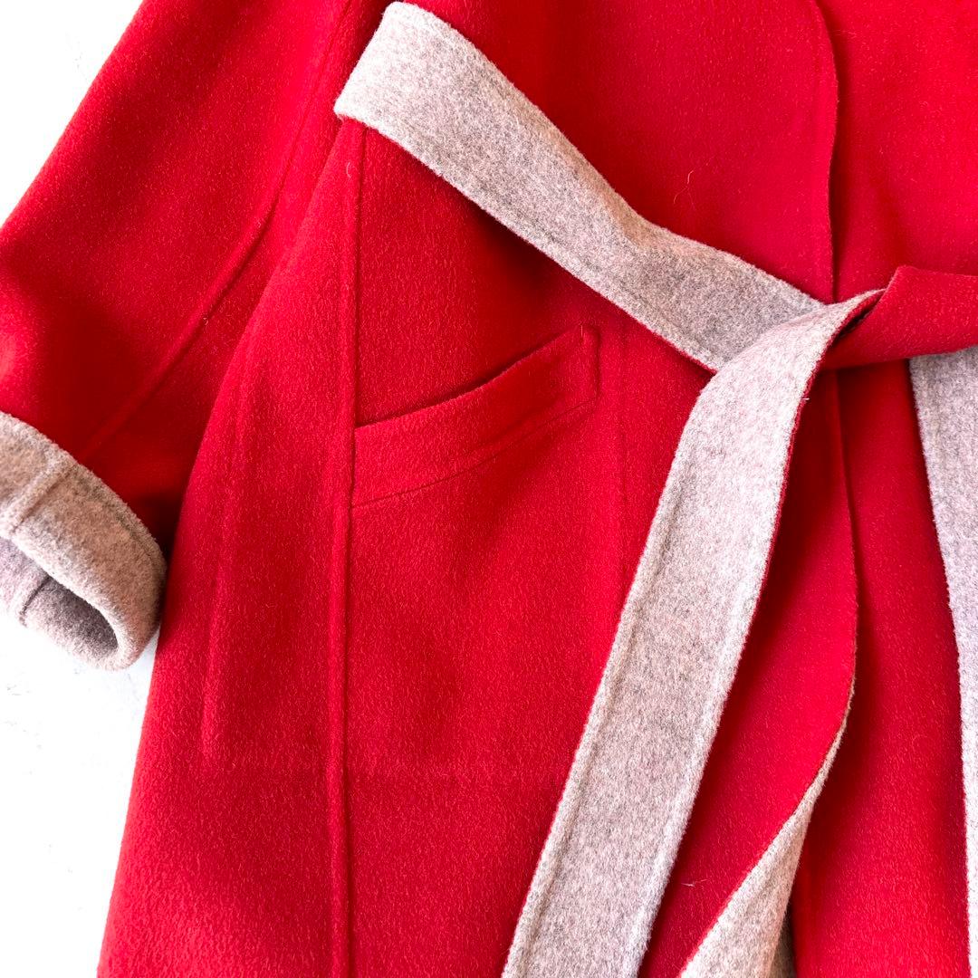 美品 ジュエルチェンジズ UA ウール リバーシブル ノーカラー リバーコート